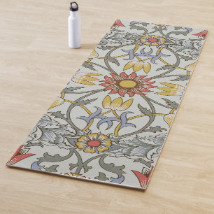 William Morris Floral Kreis Blumenillustration Yogamatte
