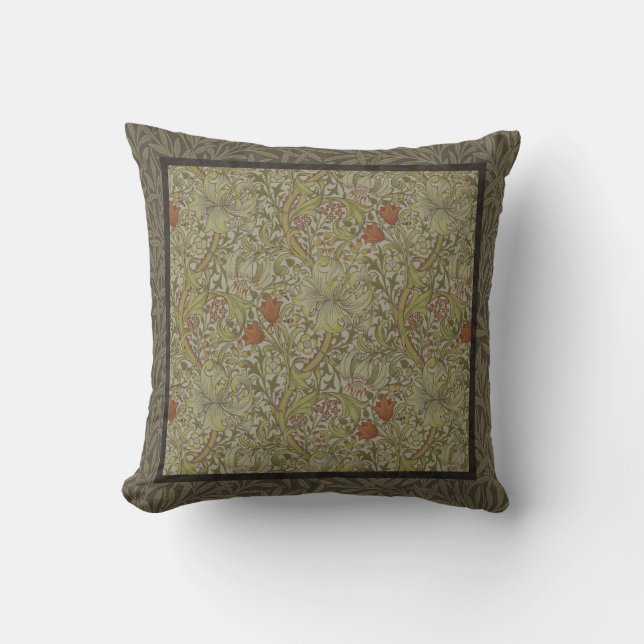 William Morris Floral lila willow art print design Kissen (Vorderseite)