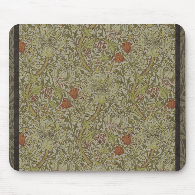 William Morris Floral lila willow art print design Mousepad (Vorne)