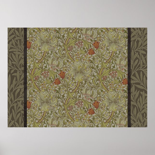 William Morris Floral lila willow art print design Poster (Vorne)