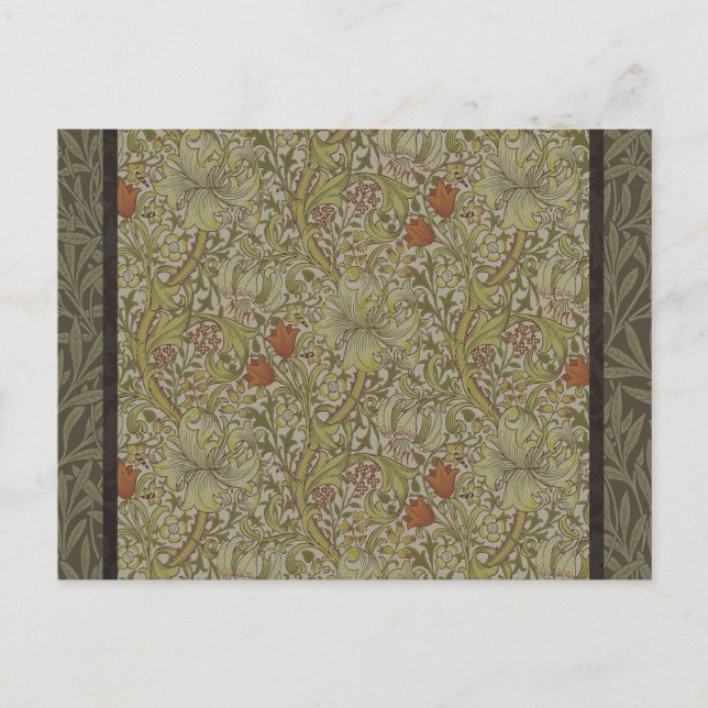 William Morris Floral lila willow art print design Postkarte (Vorderseite)