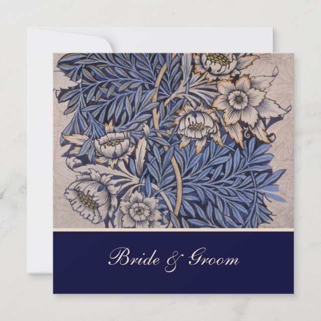 William Morris Floral Muster Hochzeit Einladungen (Vorderseite)