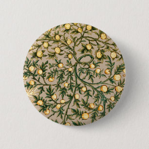 William Morris Floral Obstgarten-Blume Klassiker Button