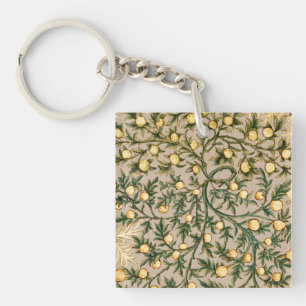 William Morris Floral Obstgarten-Blume Klassiker Schlüsselanhänger