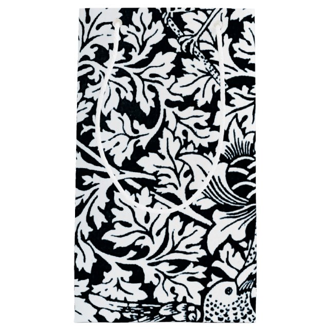 William Morris Floral Pattern Bird Anenome Kleine Geschenktüte (Vorderseite)