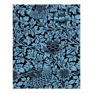 William Morris Floral Pattern Bird Anenome Poster