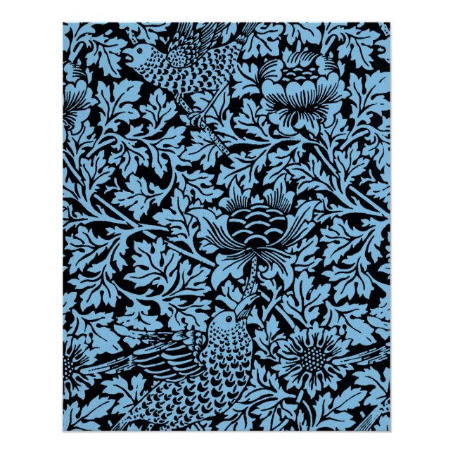 William Morris Floral Pattern Bird Anenome Poster (Vorderseite)