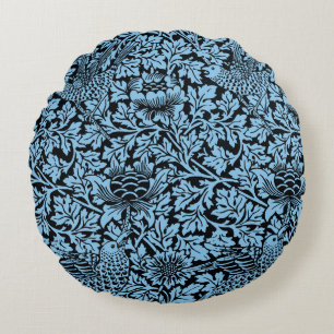 William Morris Floral Pattern Bird Anenome Rundes Kissen
