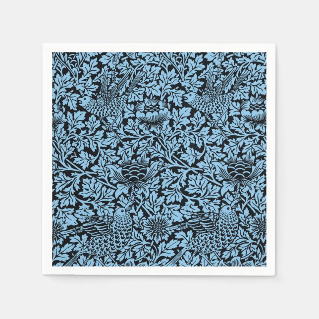 William Morris Floral Pattern Bird Anenome Serviette (Vorderseite)