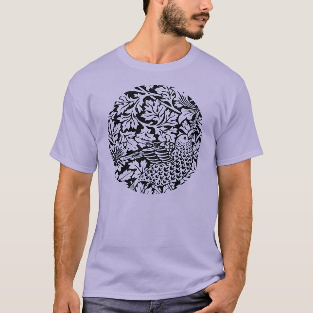 William Morris Floral Pattern Bird Anenome T-Shirt (Vorderseite)