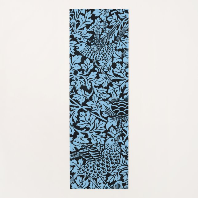 William Morris Floral Pattern Bird Anenome Yogamatte (Vorderseite)