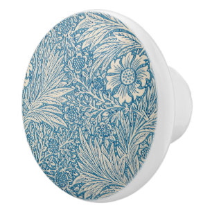 William Morris Floral Pattern Blume Blue White Keramikknauf