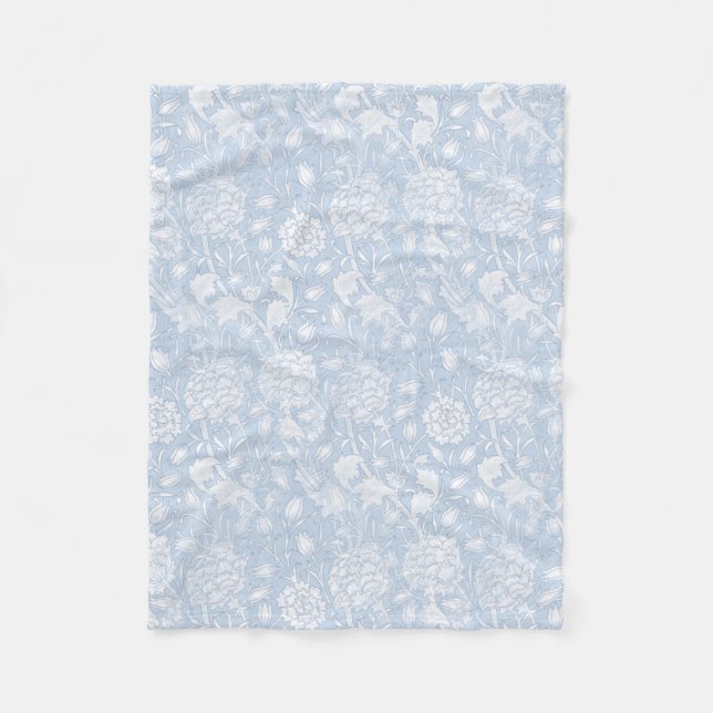 William Morris Floral Pattern in Blue Fleecedecke (Vorderseite)