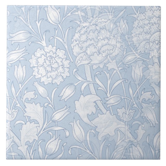 William Morris Floral Pattern in Blue Fliese (Vorderseite)