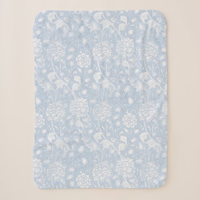 William Morris Floral Pattern in Blue Sherpadecke (Vorderseite)