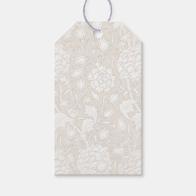 William Morris Floral Pattern in Sepia Geschenkanhänger (Vorderseite)