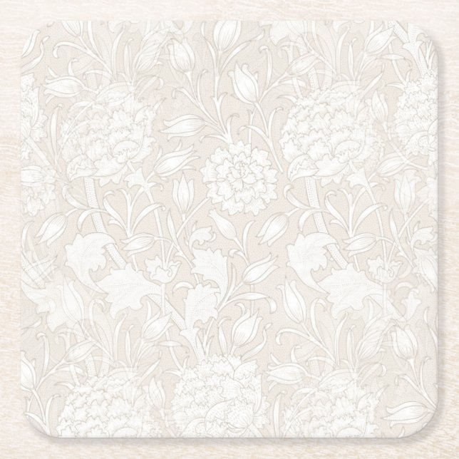William Morris Floral Pattern in Sepia Rechteckiger Pappuntersetzer (Vorderseite)