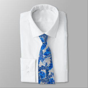 William Morris Floral, Sapphire Blue und Gray Krawatte