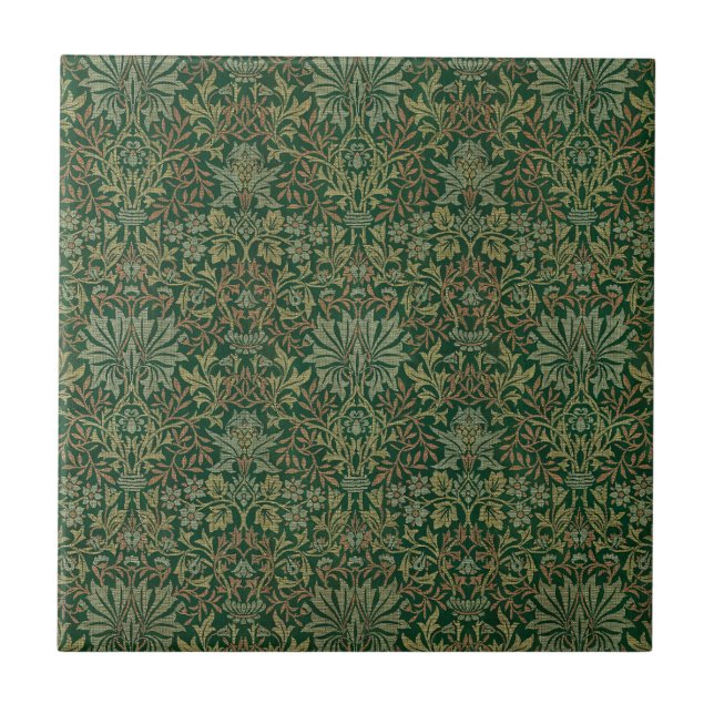 William Morris Flower Garden-Grün Fliese (Vorderseite)