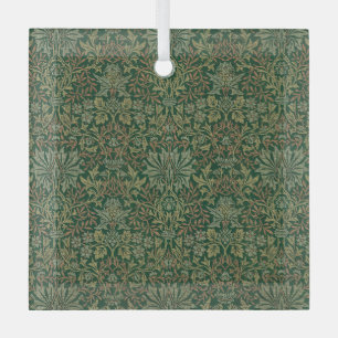 William Morris Flower Garden-Grün Ornament Aus Glas