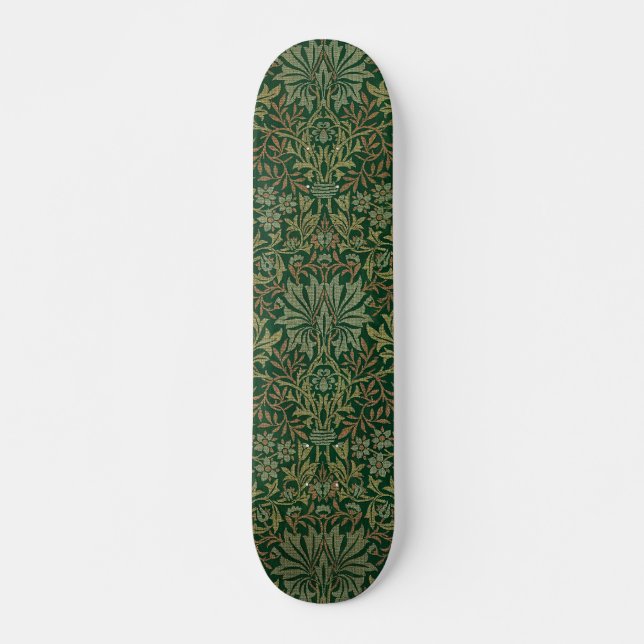William Morris Flower Garden-Grün Skateboard (Vorne)