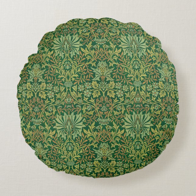 William Morris "Flower Garden" Rundes Kissen (Vorderseite)