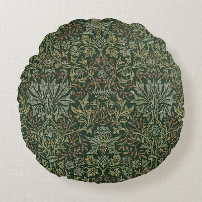 William Morris Flower Garden Tapestry Classic Rundes Kissen (Vorderseite)