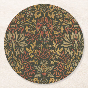 William Morris Flower Garden Tapestry Runder Pappuntersetzer