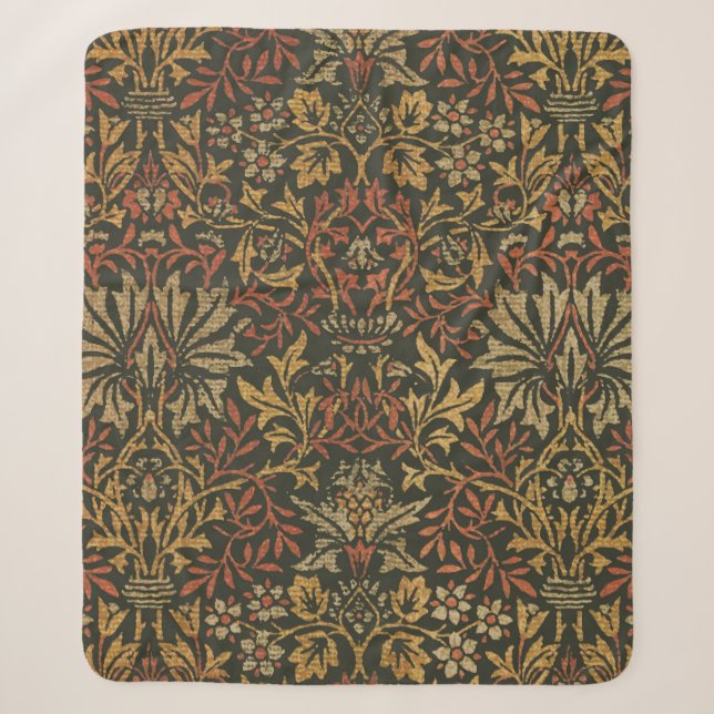William Morris Flower Garden Tapestry Sherpadecke (Vorderseite)