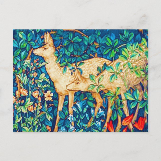 William Morris Forest Deer Tapestry Postkarte (Vorderseite)
