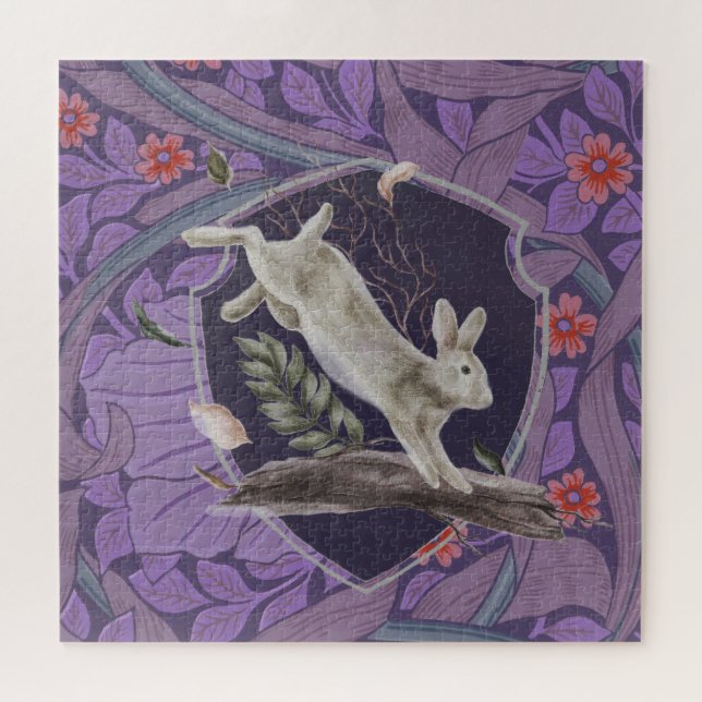 William Morris Forest Rabbit Floral Art Nouveau (Horizontal)