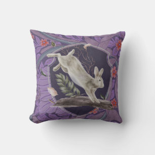 William Morris Forest Rabbit Floral Art Nouveau Kissen