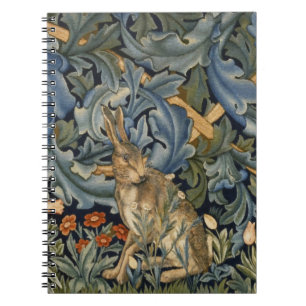 William Morris Forest Rabbit Floral Art Nouveau Notizblock