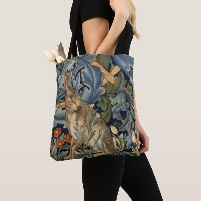 William Morris Forest Rabbit Floral Art Nouveau Tasche (Von Nahem)