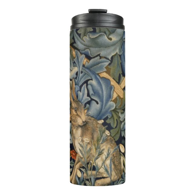 William Morris Forest Rabbit Floral Art Nouveau Thermosbecher (Vorderseite)