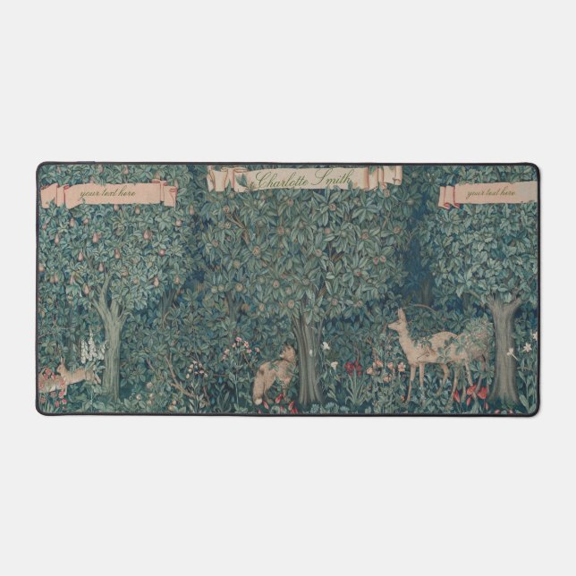 William Morris Forest Tapestry mit Personalisierun Schreibtischunterlage (Vorderseite)