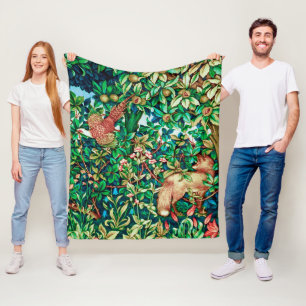 William Morris Fox und paasant Tapestory Print Fleecedecke