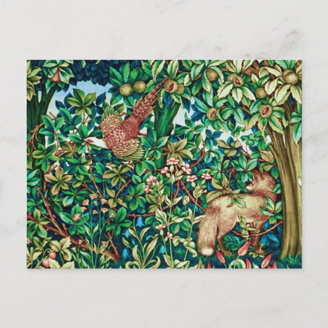 William Morris Fox und Paul Tapestry Print Postkarte (Vorderseite)