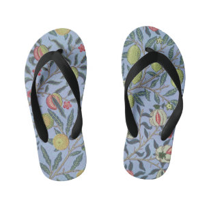 William Morris Frucht Granatapfel Blau Ornament Kinderbadesandalen