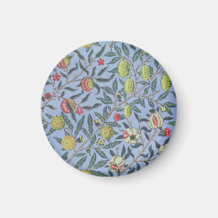 William Morris Frucht Granatapfel Blau Ornament Magnet