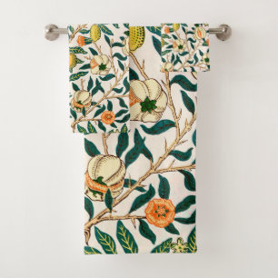 William Morris Frucht Granatapfel Vintage Badhandtuch Set