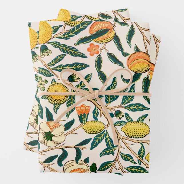 William Morris Frucht Granatapfel Vintage  Geschenkpapier Set (Beispiel)