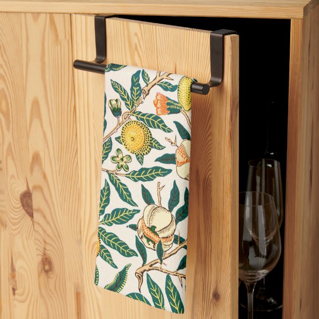 William Morris Frucht Granatapfel Vintage  Geschirrtuch (Drittel gefaltet)