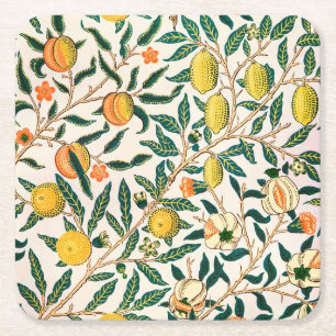 William Morris Frucht Granatapfel Vintage Rechteckiger Pappuntersetzer