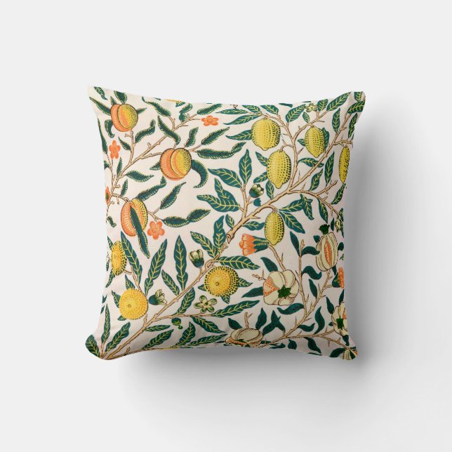 William Morris frucht und Granatäpfel Kissen (Vorderseite)