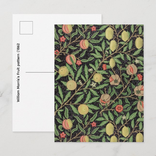 William Morris' Fruchtmuster (1862)  Postkarte (Vorne/Hinten)