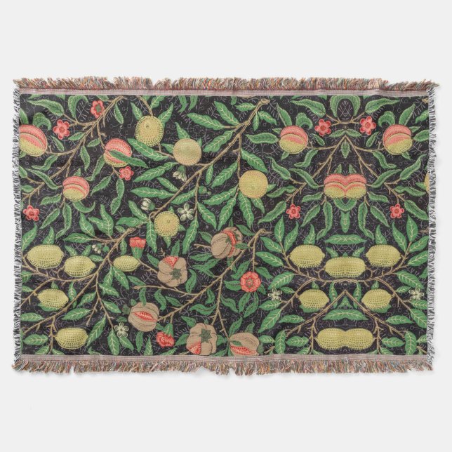 William Morris Fruchtmuster Vintage Decke (Vorderseite)