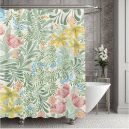 William Morris Frühlingsblumen, Vintage Blumen Duschvorhang