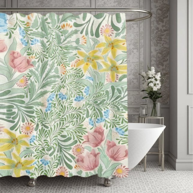 William Morris Frühlingsblumen, Vintage Blumen Duschvorhang (Von Creator hochgeladen)