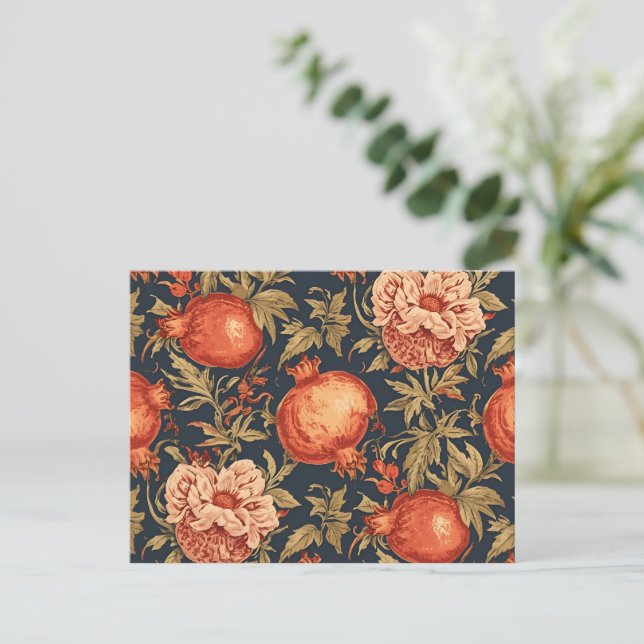 William Morris Fruit Pomegranat-Muster Postkarte (Stehend Vorderseite)